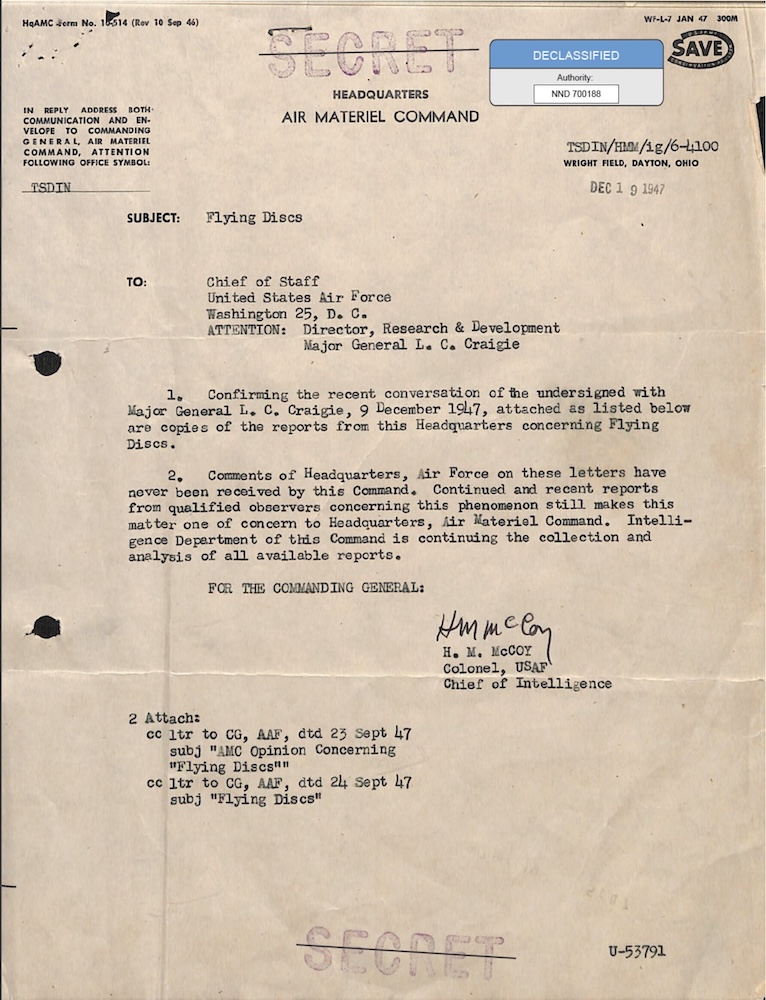 1947年、米軍は“空飛ぶ円盤”をどう見ていたのか──航空資材司令部が残した初期UFO調査メモ