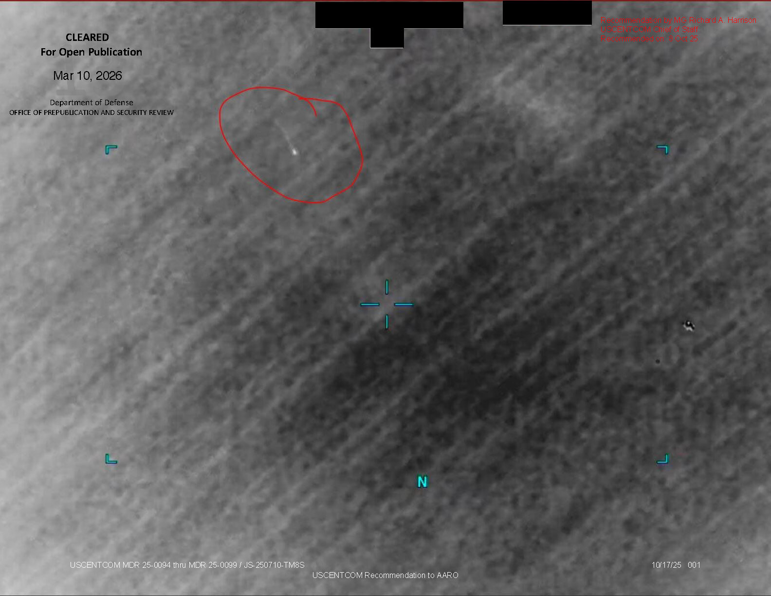 クウェート上空で撮影された“細長いコントラスト領域”──米中央軍がAAROに提出した未解決UAP画像